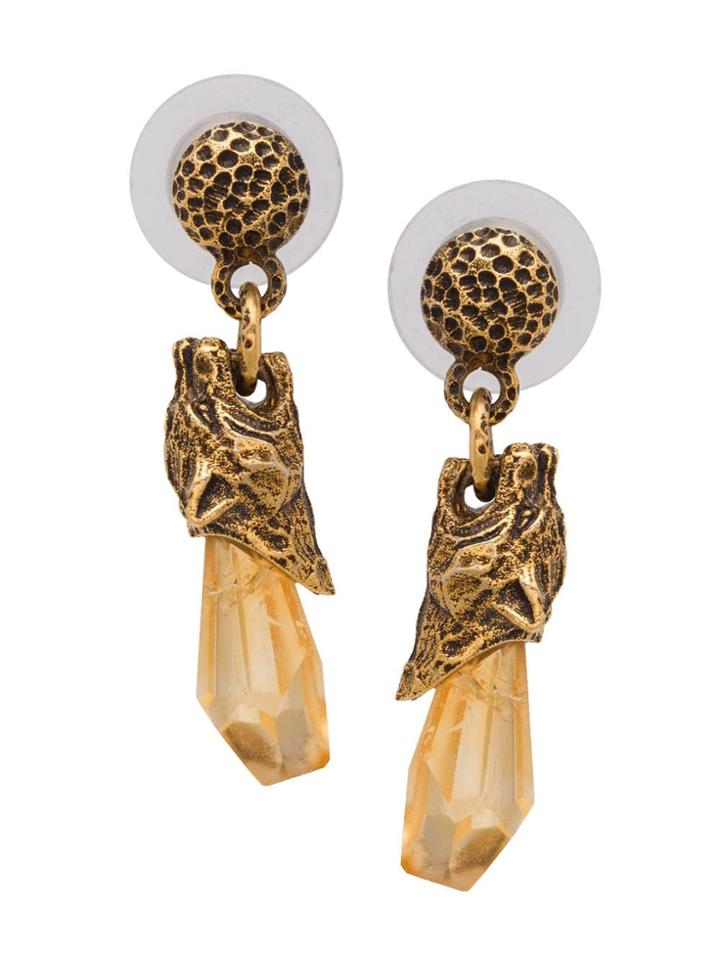 Prada Prada Talisman Panther Earrings - Neutrals