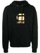 G-star Raw Research Logo Print Hoodie - Black