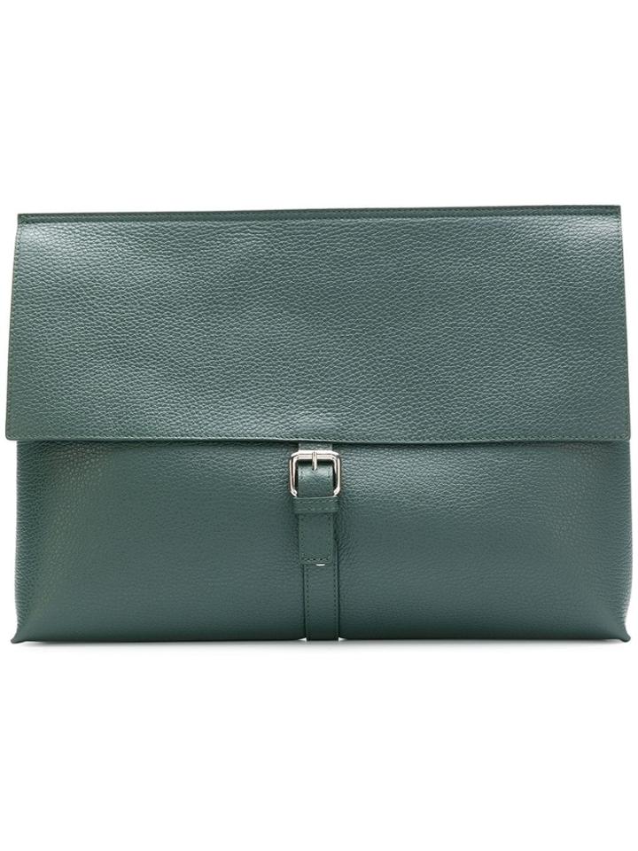 Orciani Wide Flap Clutch - Green