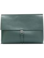Orciani Wide Flap Clutch - Green