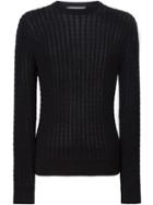 Ami Alexandre Mattiussi Cable Knit Sweater, Men's, Size: Medium, Black, Cotton