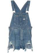 R13 Distressed Overalls - Blue