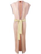 Missoni Sleeveless Tie Waist Cardigan, Women's, Size: 44, Nude/neutrals, Polyester/rayon/viscose