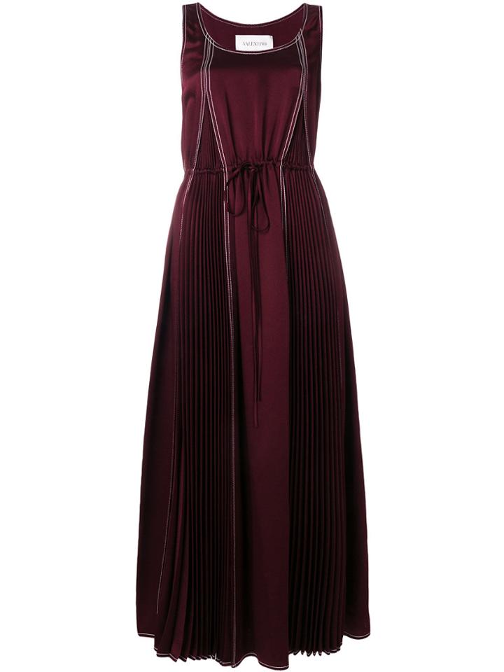 Valentino Hammered Satin Maxi Dress - Pink & Purple