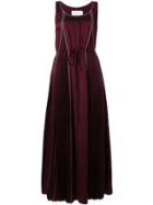 Valentino Hammered Satin Maxi Dress - Pink & Purple