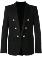 Balmain Gold Button Blazer, Men's, Size: 48, Black, Cotton