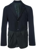 Wooster + Lardini Bi-colour Combined Blazer, Men's, Size: 48, Blue, Cotton/viscose/wool