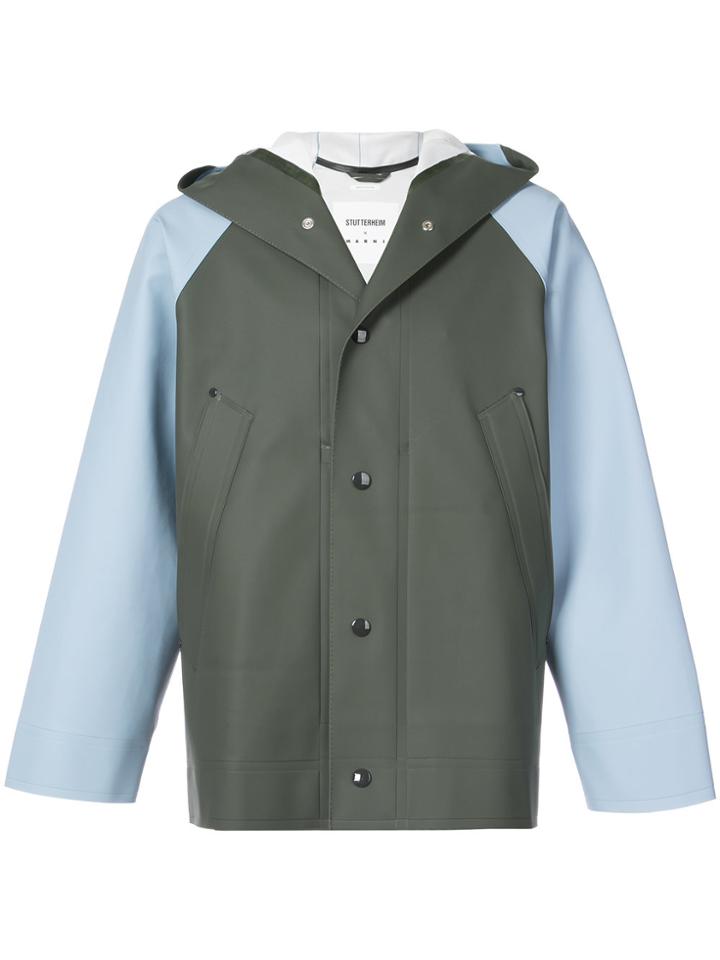 Marni Hooded Matte Jacket - Green