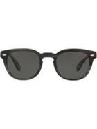 Oliver Peoples Sheldrake Round Sunglasses - Black