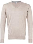 Eleventy - V Neck Sweatshirt - Men - Silk/merino - Xxl, Nude/neutrals, Silk/merino