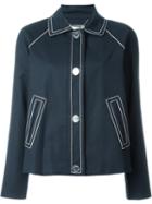 Michael Michael Kors Contrast Trim Buttoned Cropped Jacket