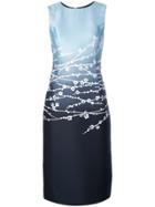 Oscar De La Renta Blossom Jacquard Dress - Blue