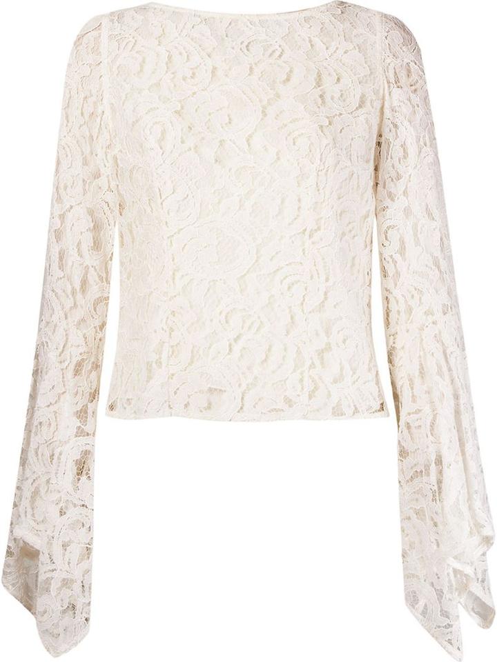 Martha Medeiros Marescot Lace Blouse, Women's, Size: 44, White, Cotton/viscose/polyamide/silk