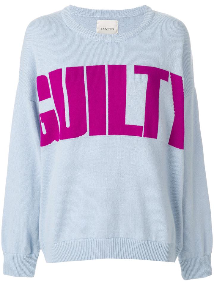 Laneus Guilty Crew Neck Jumper - Blue