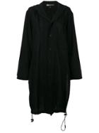Y-3 Drawstring Single-breasted Coat - Black