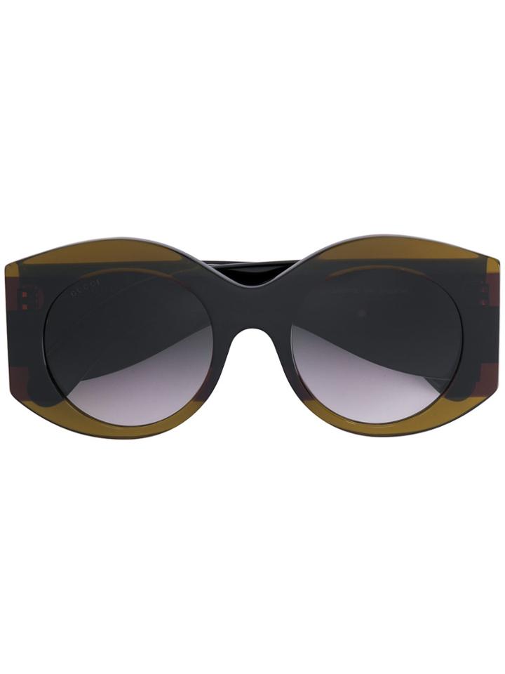 Gucci Eyewear Oversized Round Frame Sunglasses - Brown