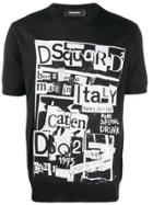 Dsquared2 Contrast Print T-shirt - Black