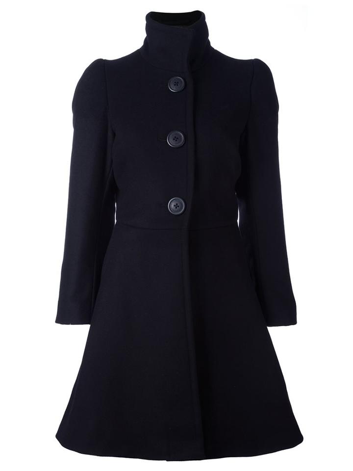 Vivienne Westwood Anglomania Flared Coat, Women's, Size: 42, Black, Polyamide/viscose/cashmere/virgin Wool