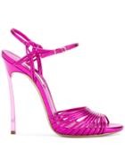 Casadei Metallic Flash Sandals - Pink & Purple