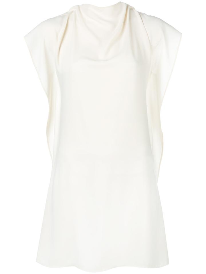 Mm6 Maison Margiela Draped Detail Mini Dress, Women's, Size: 42, Nude/neutrals, Polyester