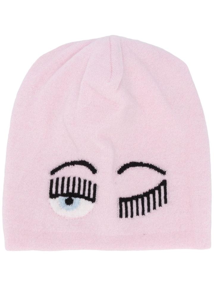Chiara Ferragni Flirting Beanie Hat - Pink