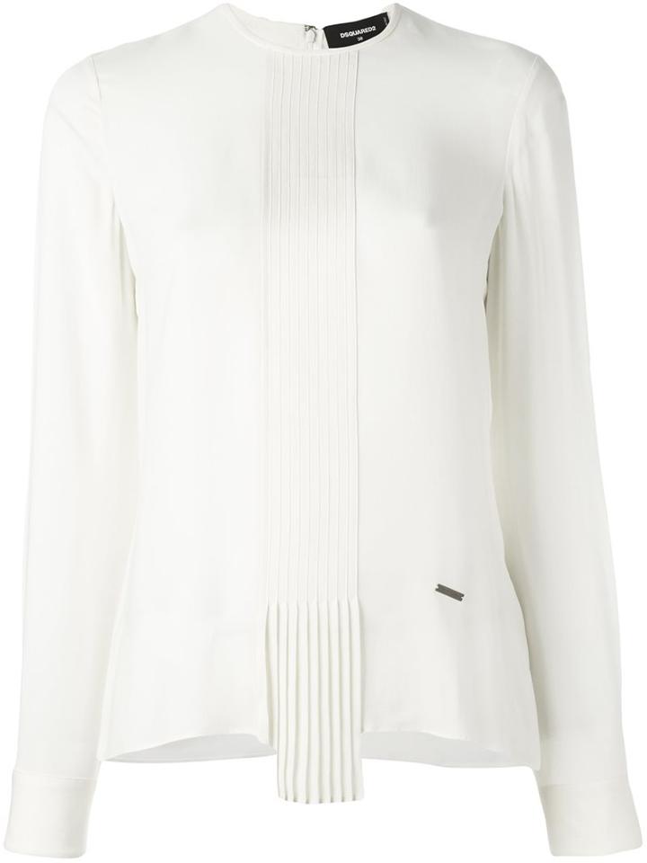Dsquared2 Ruched Scarf Detail Blouse, Women's, Size: 38, White, Silk