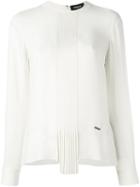 Dsquared2 Ruched Scarf Detail Blouse, Women's, Size: 38, White, Silk
