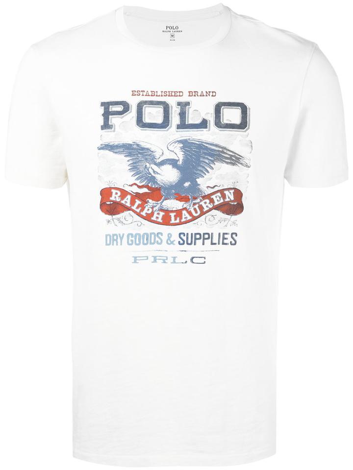 Polo Ralph Lauren Logo Print T-shirt, Men's, Size: Small, White, Cotton