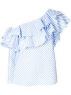 Forte Couture Asymmetric Stripe Blouse - Blue