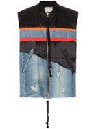 Greg Lauren Contrast-panel Gilet - Black