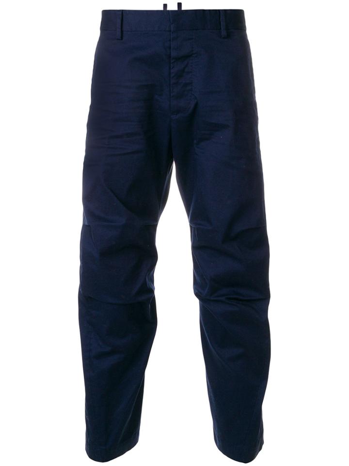 Dsquared2 Cropped Chino Trousers - Blue