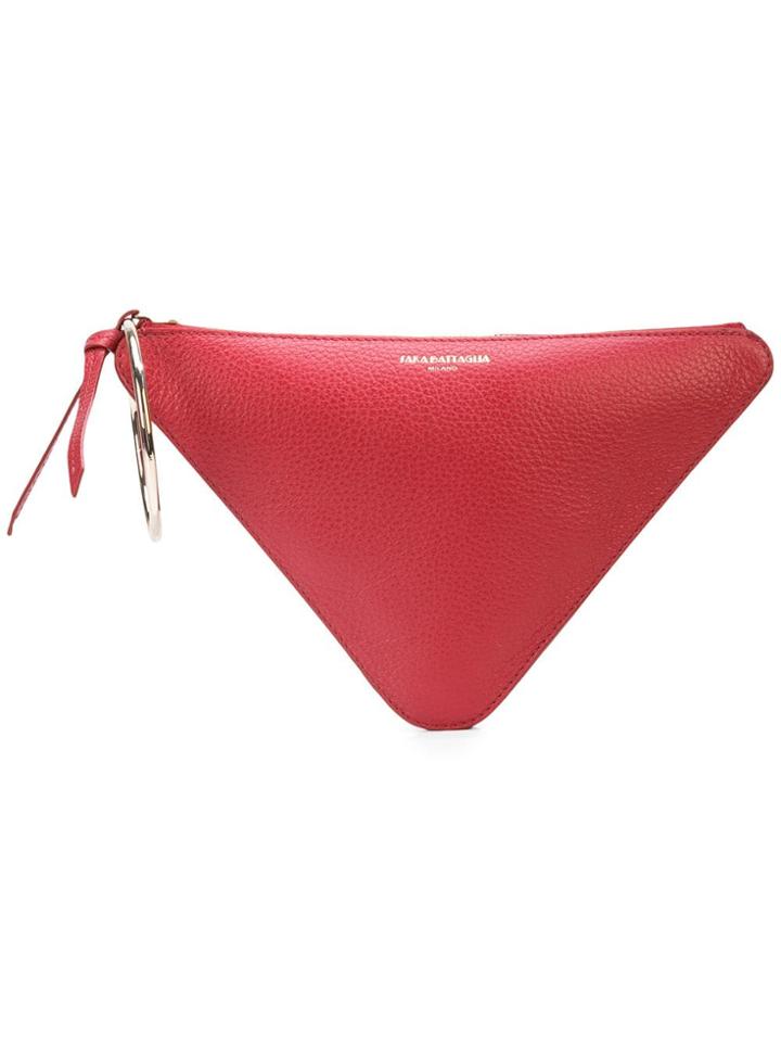 Sara Battaglia Triangle Clutch - Red