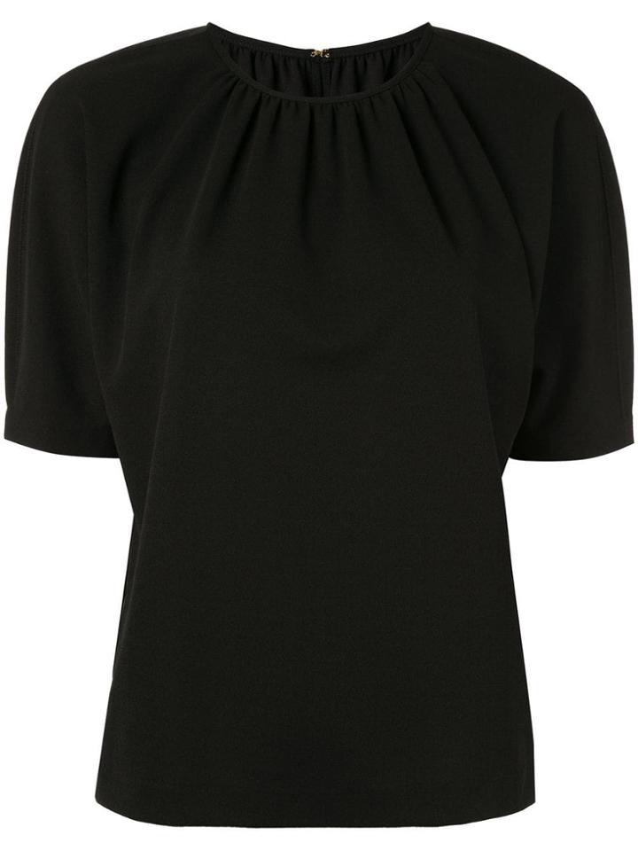 Ballsey Ruched Short-sleeve Blouse - Black
