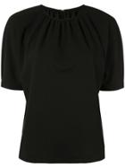 Ballsey Ruched Short-sleeve Blouse - Black