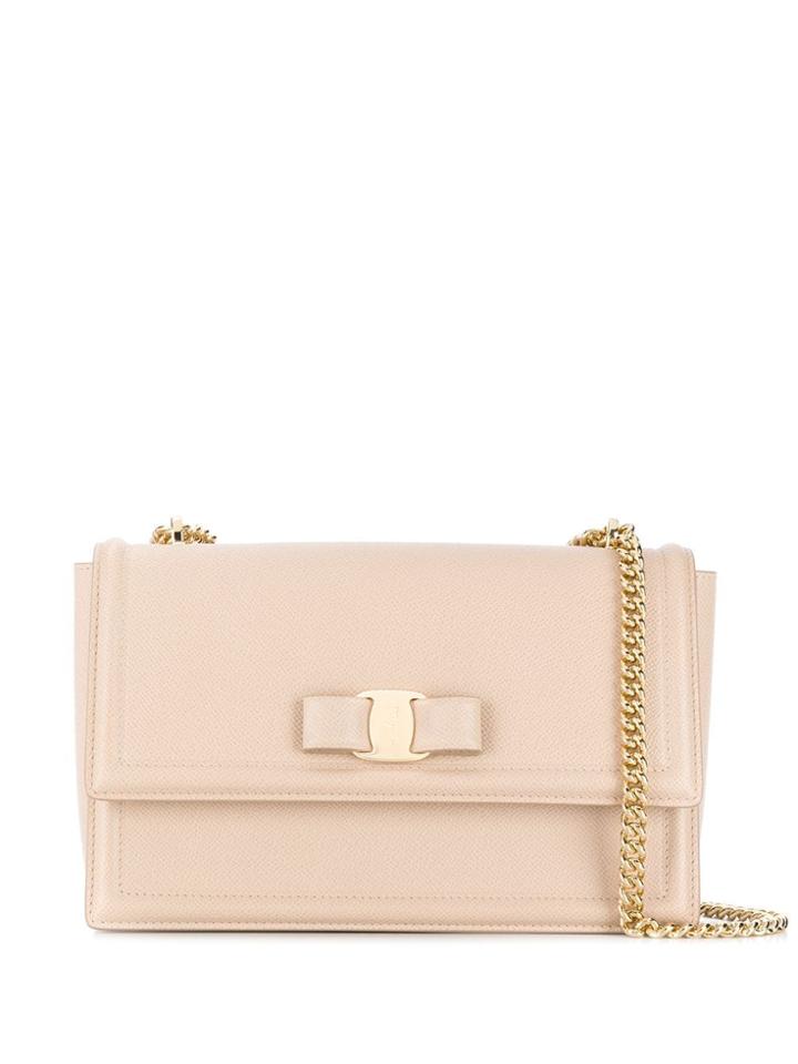 Salvatore Ferragamo Medium Vara Bow Shoulder Bag - Neutrals