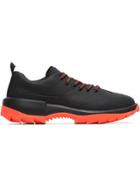 Camper Black And Orange Helix Leather Low-top Sneakers