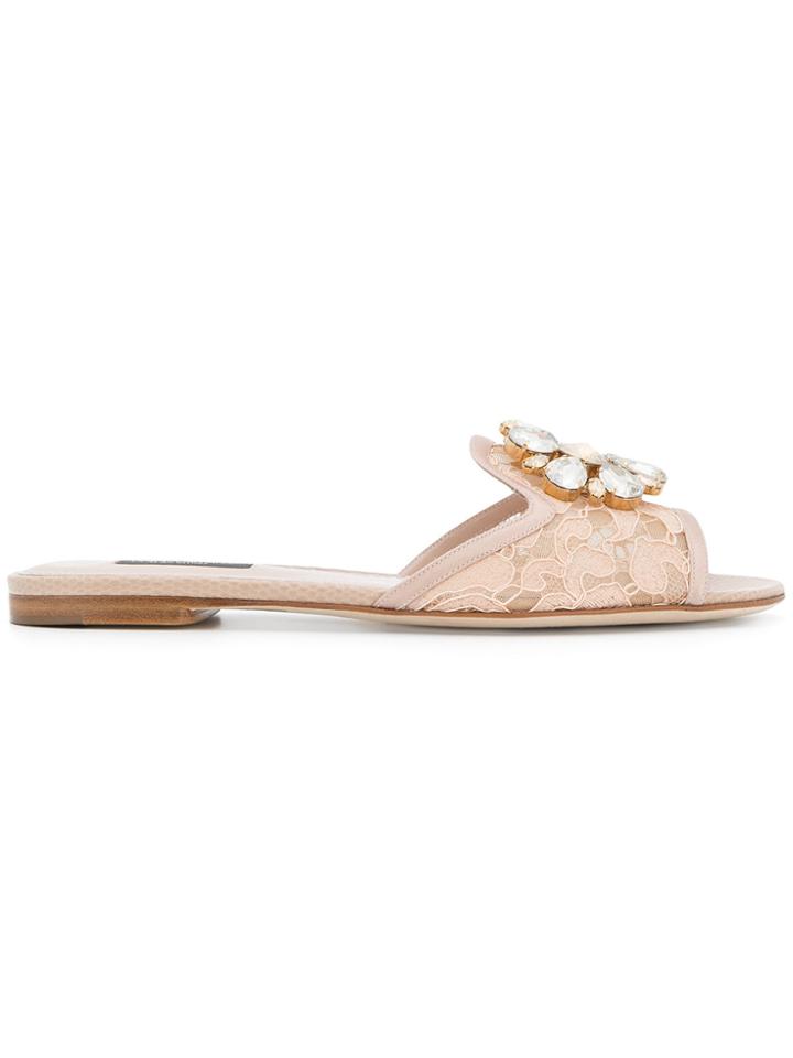 Dolce & Gabbana Bianca Slides - Nude & Neutrals