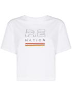 P.e Nation Logo-print Cropped T-shirt - White