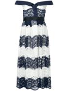 Self-portrait Off-the-shoulder Lace Dress - Blue