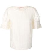 Tory Burch Pleated Sheer Blouse - Neutrals