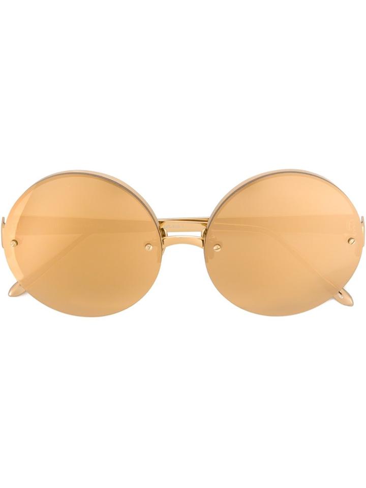 Linda Farrow '313' Sunglasses - Metallic