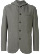 Eleventy Hooded Jacket, Men's, Size: 56, Grey, Polyester/acetate/virgin Wool
