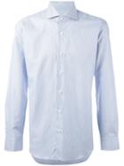 Barba Pinstriped Button Down Shirt, Men's, Size: 40, Blue, Cotton
