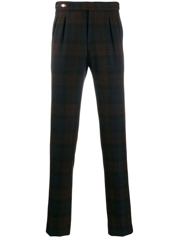 Tagliatore Plaid Trousers - Blue