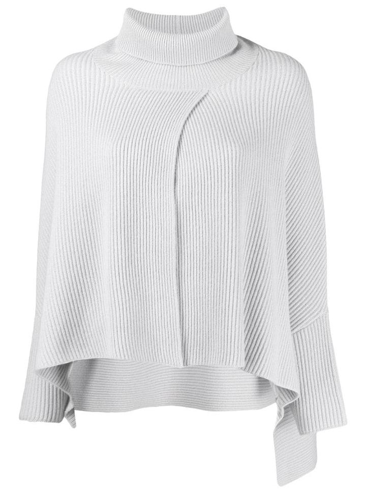 Fabiana Filippi Turtleneck Cape Jumper - Grey