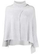Fabiana Filippi Turtleneck Cape Jumper - Grey