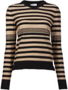 Sonia Rykiel Round Neck Striped Jumper, Women's, Size: Medium, Black, Wool/metal/polyester