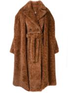 Ruban Layered Faux-fur Coat - Brown