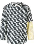 Corelate Mismatch Print Sweatshirt - Blue