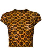 Eckhaus Latta Floral Print T-shirt - Yellow & Orange